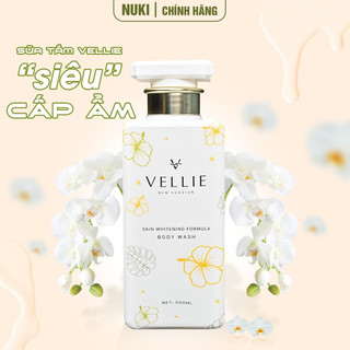 Sữa Tắm VELLIE 500ml " Phiên Bản Nâng Cấp "  Trắng Sáng Da, Cấp Ẩm Sâu Ngăn Ngừa Lão Hóa