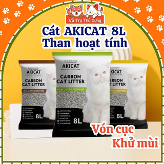 Cát vệ sinh cho mèo than hoạt tính akicat 8l