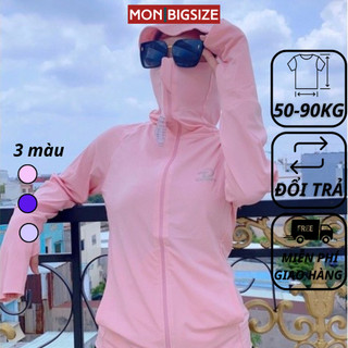 Áo khoác nữ bigsize áo chống nắng kiểu nón chất thun MON big size 50 - 90kg