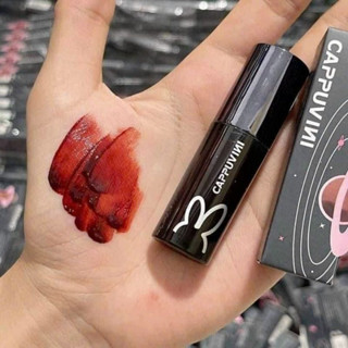  Son Bóng CAPPUVINI Son Thỏ đen Màu 10 Dưỡng Ẩm Lâu Trôi Thiết Kế Vỏ Son Xinh Xắn 