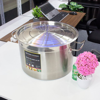  Nồi inox thấp đáy dày 5 lớp 32L  40 x 26 cm  nồi đáy liền  