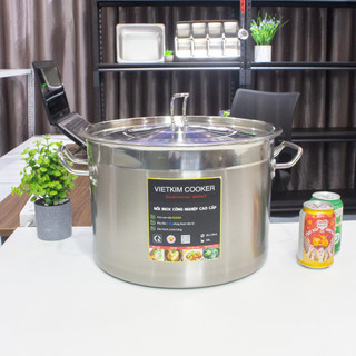  Nồi inox thấp 22L đáy liền dày 5 lớp  35 x 24 cm 