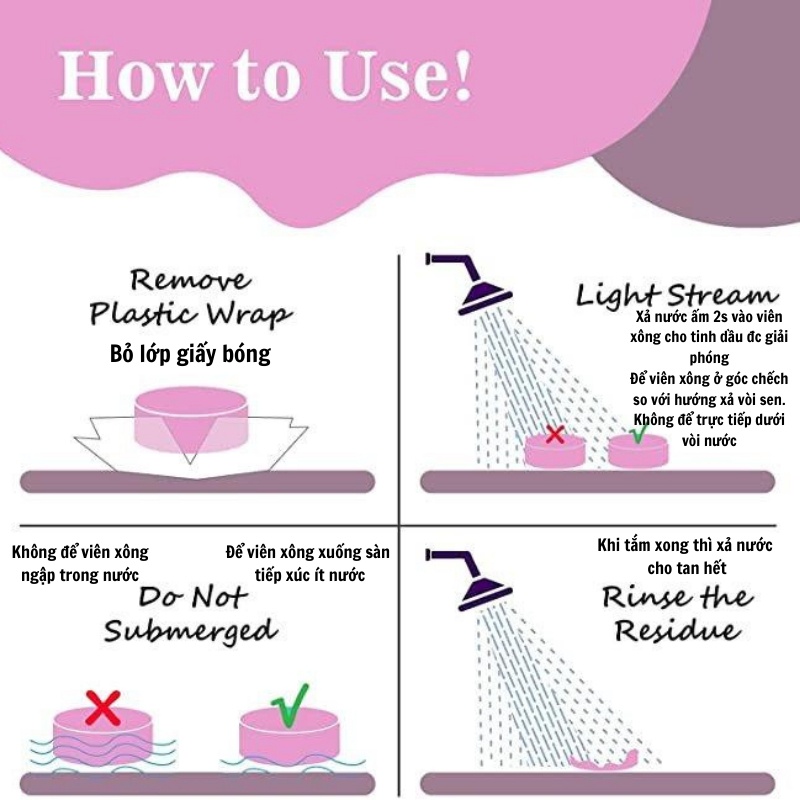 - Shower Steamer Romantic Bath- Viên Xông Cho Phòng Tắm Đứng- Thư Giãn, Giảm Stress-Ngủ Ngon-40g