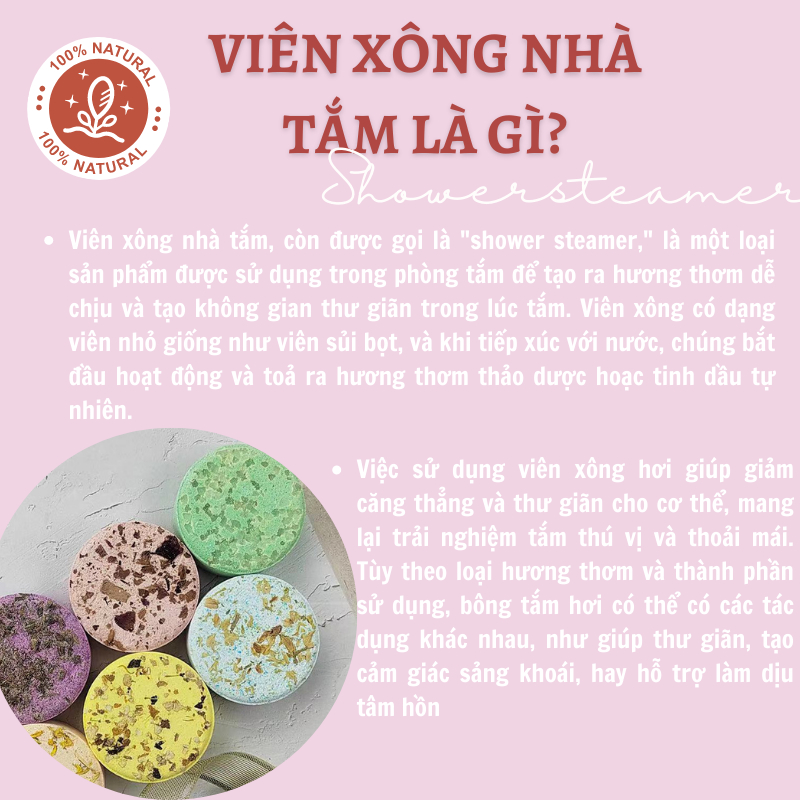 - Shower Steamer Romantic Bath- Viên Xông Cho Phòng Tắm Đứng- Thư Giãn, Giảm Stress-Ngủ Ngon-40g