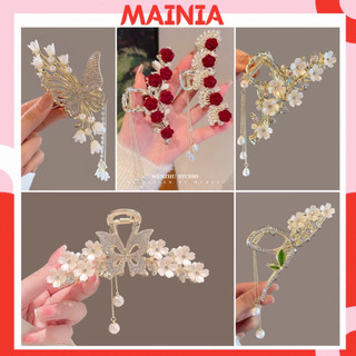 [ Tổng Hợp Các Mẫu Mới Nhất ] Kẹp Tóc Nữ Càng Cua Kim Loại Ngàn Hoa Trắng Phong Cách Hàn Quốc HOT TREND Mainia Shop