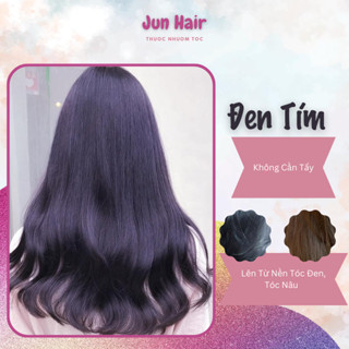 Combo Thuốc Nhuộm Tóc Màu ĐEN TÍM Nhuộm Tại Nhà Không Cần Tẩy (Tặng Kèm Oxi+Găng Tay+HDSD)