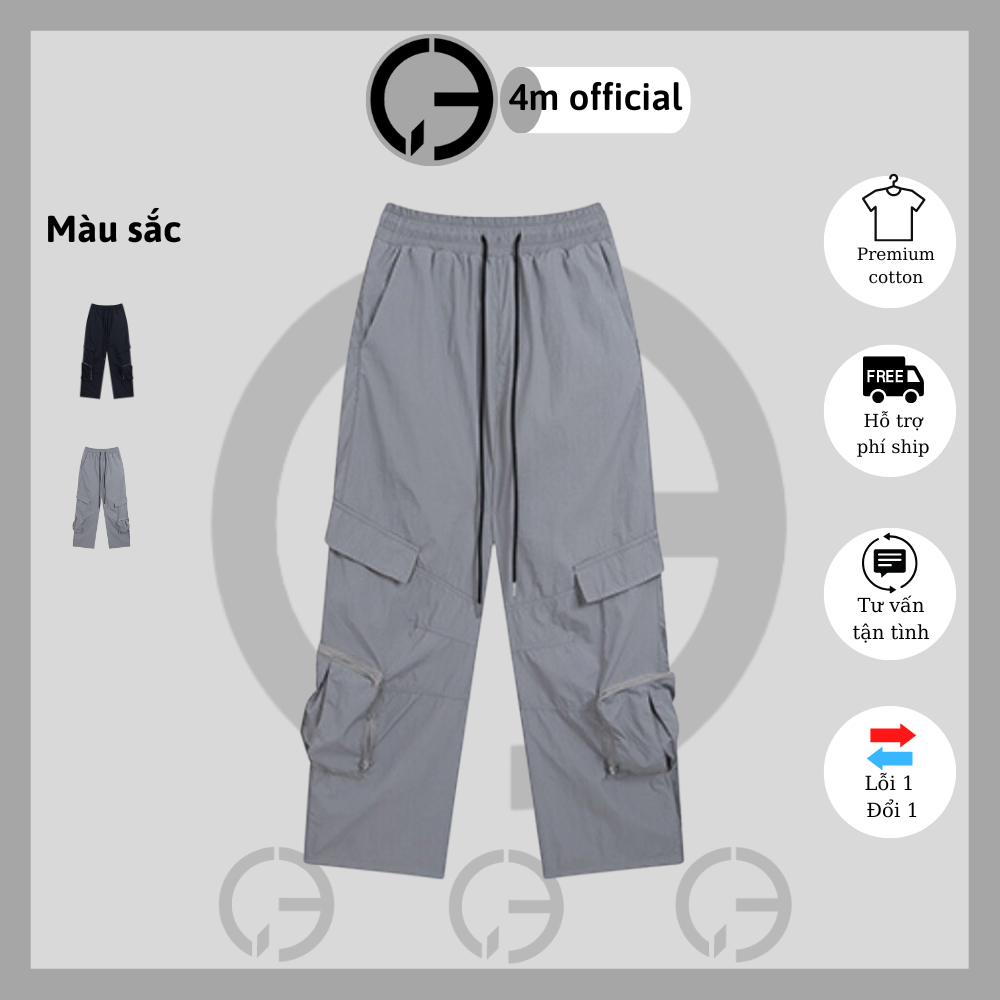 Quần cargo pants Parachute ống rộng 4M OFFICIAL, Quần túi hộp unisex nam nữ