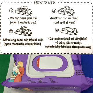 Combo 3, 5, 10 bịch khăn ướt Khánh An không cồn, không mùi