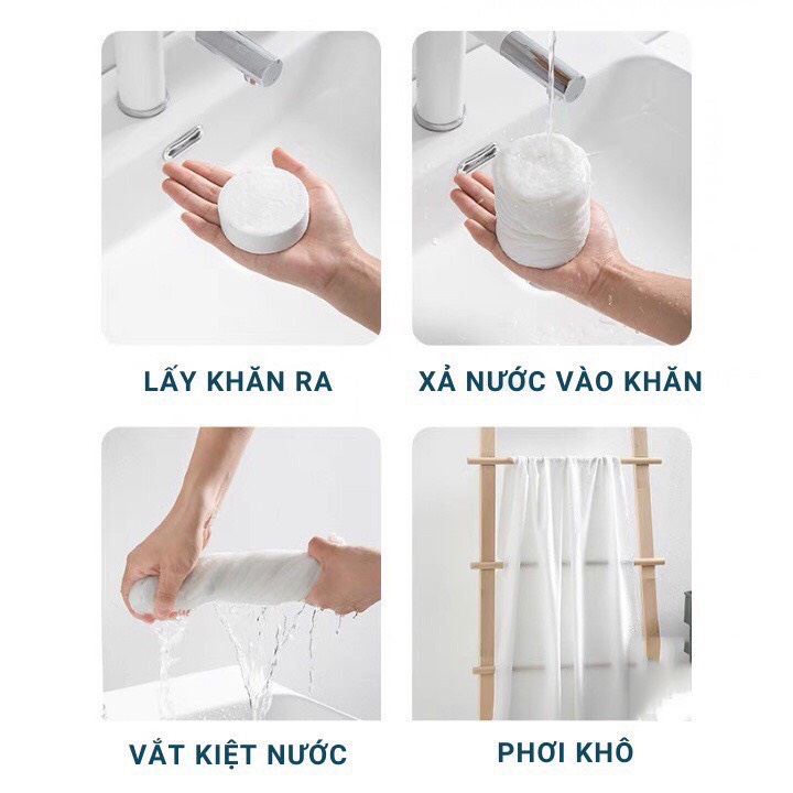 Khăn tắm nén du lịch kích thước 140x70cm dùng 1 lần cotton tiện lợi -Khăn tắm nén khách sạn