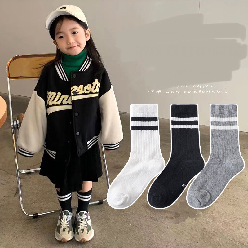 Tất bé gái Cao cổ bèo nhún nhiều màu - vớ cho bé gái vintage chất len cotton mịn