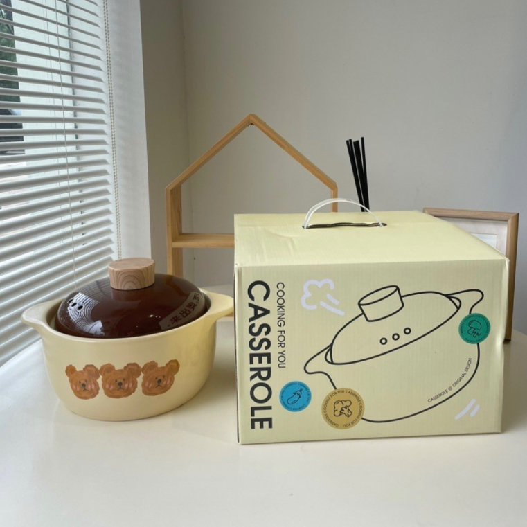 Emo bear collection - Nồi hầm canh & hũ đựng mỡ heo emo