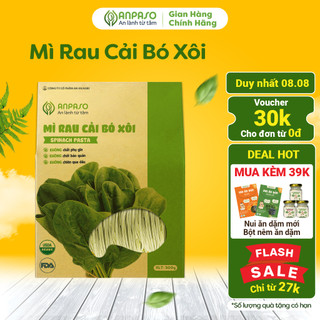 Combo 3 Gói Mì Rau Củ Cải Bó Xôi Hữu Cơ Organic Anpaso, Giảm Cân, Eat Clean, Ăn Chay, Ăn Kiêng, Không Chiên Nóng 900g