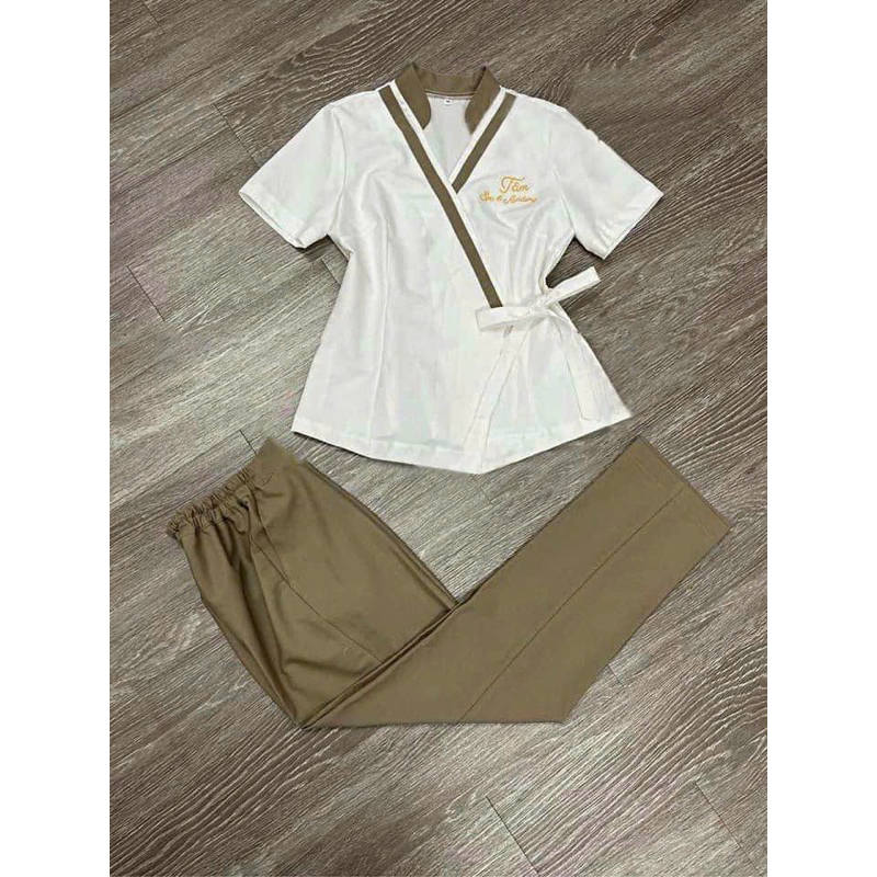 Đồng phục spa 🔥𝗛𝗔̀𝗡𝗚 ĐẸ𝗣🔥chất vải cotton lạnh cao cấp nhận đặt may theo yêu cầu.
