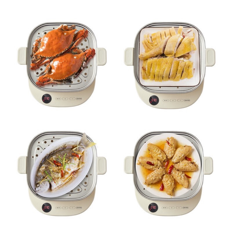 Nồi hấp điện 2 tầng Bear 6L DZG-C60T7 khay hấp Inox, Nồi hấp xôi, hấp bánh bao, hấp đồ ăn dặm cho bé