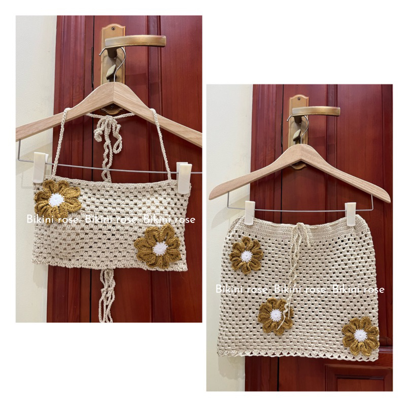 SÉT LEN MÓC HANDMADE MÀU BE NÂU