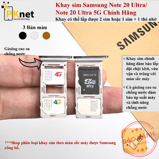Khay sim Samsung Note 20 Ultra - Bản 2 sim Chính Hãng, đủ màu, lắp được 2 sim hoặc 1 sim và 1 thẻ nhớ