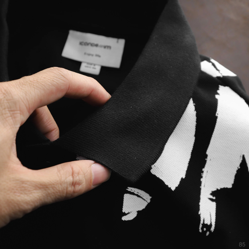 Áo thun nam Polo ICONDENIM Logo Brush Pattern chất Cotton mềm mại bền màu năng động - PLID0085