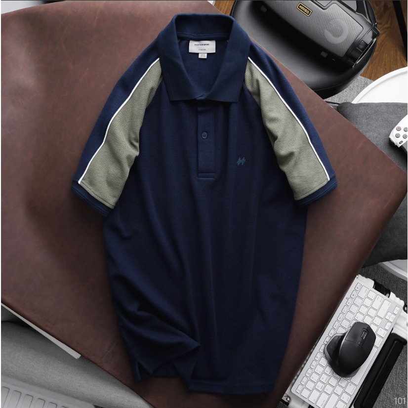 Áo thun nam Polo ICONDENIM Border Raglan chất Cotton mềm mại co giãn phối viền thanh lịch - PLID0101
