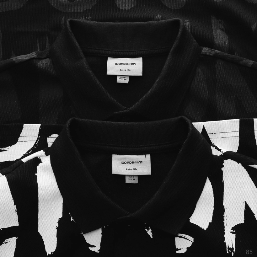 Áo thun nam Polo ICONDENIM Logo Brush Pattern chất Cotton mềm mại bền màu năng động - PLID0085