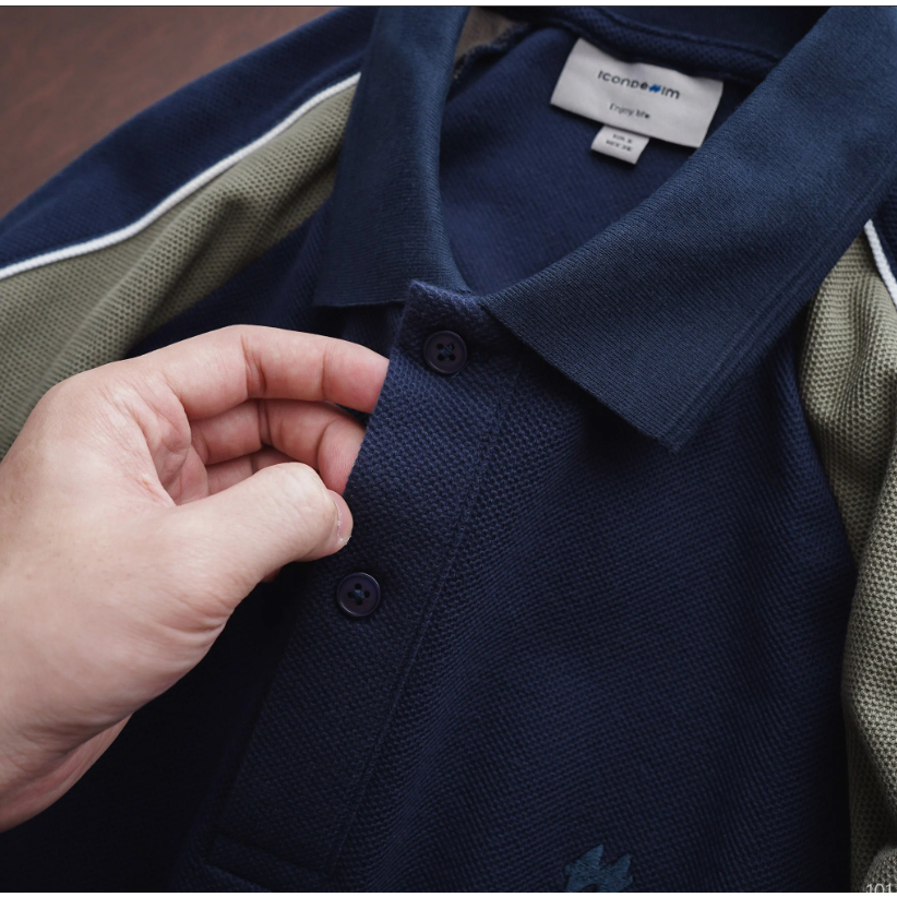 Áo thun nam Polo ICONDENIM Border Raglan chất Cotton mềm mại co giãn phối viền thanh lịch - PLID0101
