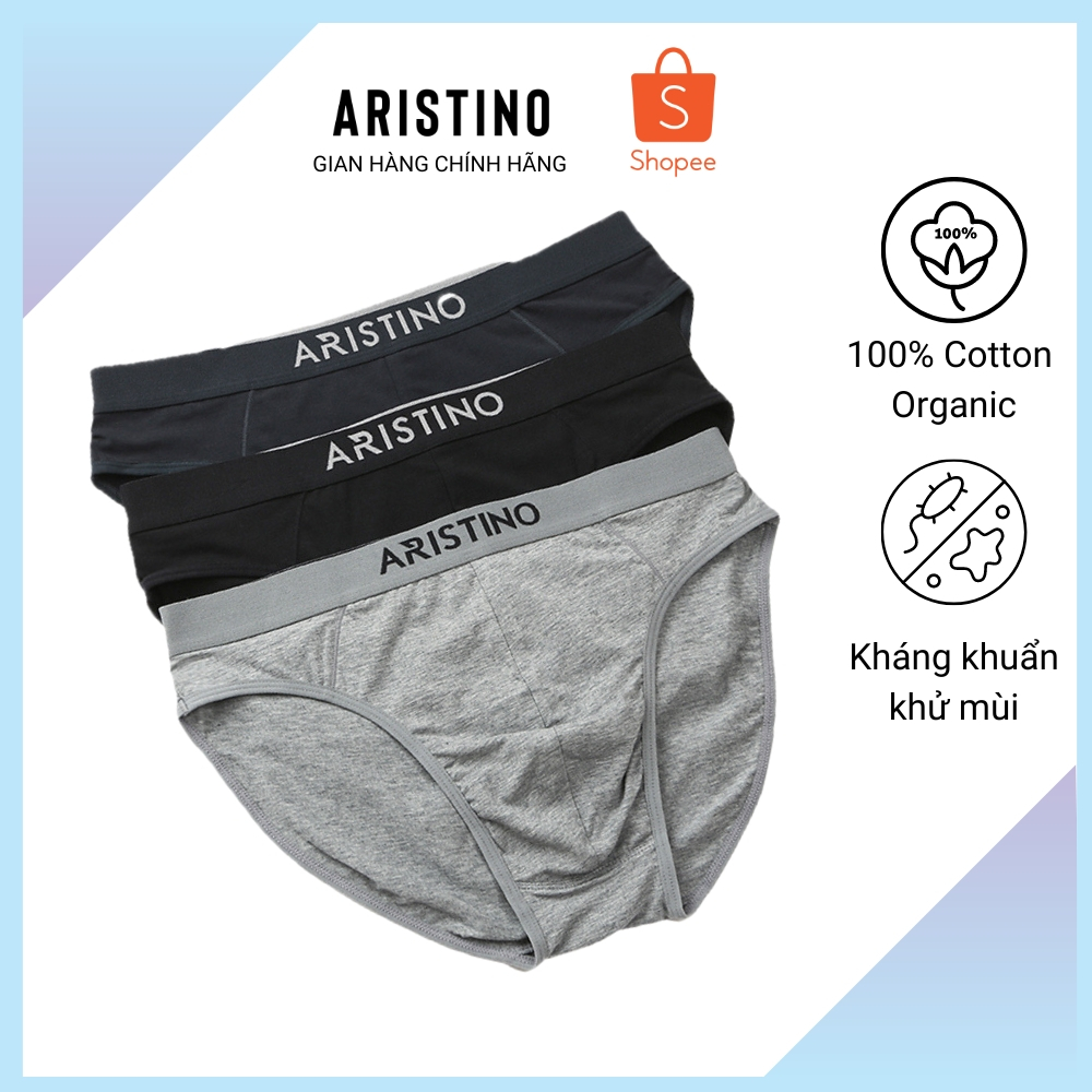 Quần Lót Nam ARISTINO, Quần Sịp Nam Cạp To Vừa, Kiểu Dáng Basic, Chất Liệu Cotton, Hút Ẩm, Kháng Khuẩn Cực Tốt ABF03707