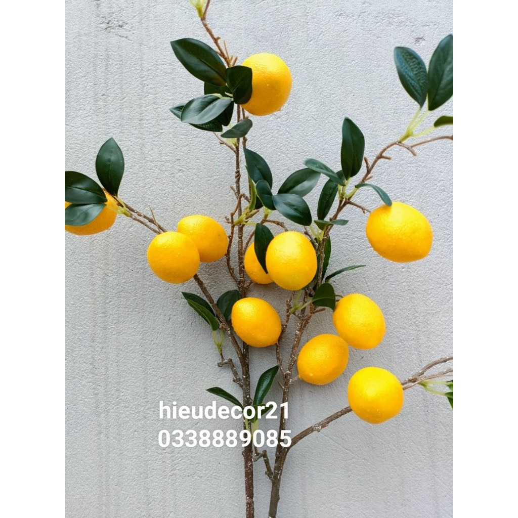 Cành quả chanh vàng trang trí decor nhà cửa - Cành 6 Quảv