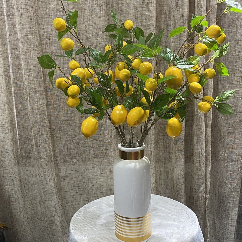 Cành quả chanh vàng trang trí decor nhà cửa - Cành 6 Quảv