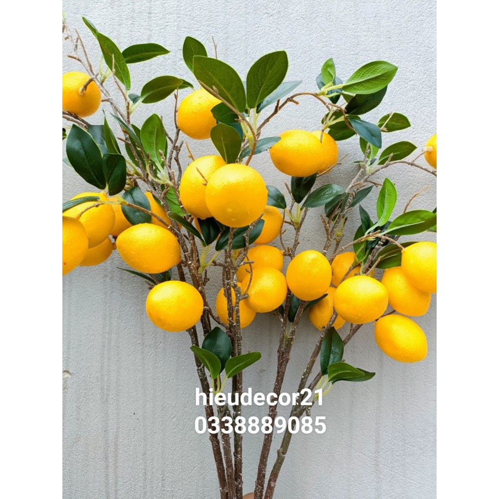 Cành quả chanh vàng trang trí decor nhà cửa - Cành 6 Quảv