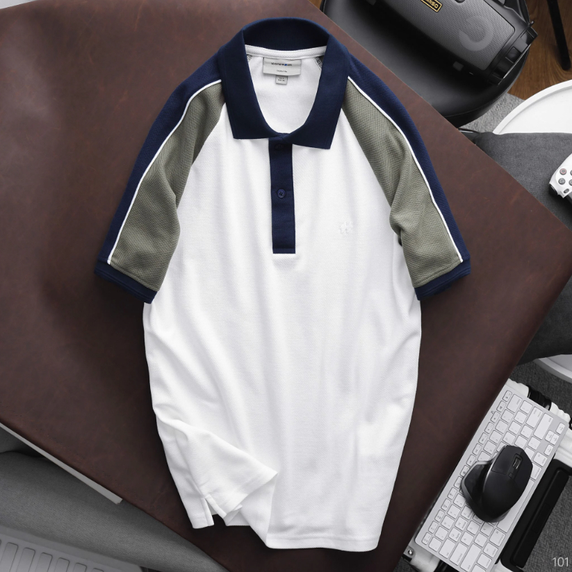 Áo thun nam Polo ICONDENIM Border Raglan chất Cotton mềm mại co giãn phối viền thanh lịch - PLID0101