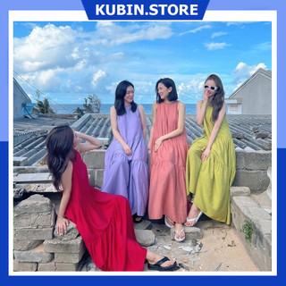 Váy maxi đi biển đầm suông dài nhiều mầu