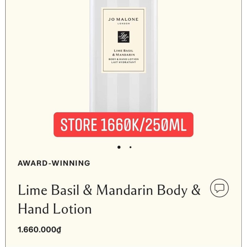 Dưỡng thể Jomalone 75ml