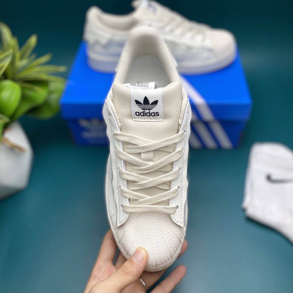 Giày Adidas Superstar Das Sò 3 Màu Kem, Hồng, Xanh, Giày thể thao Adidas Sò Trắng bản Best