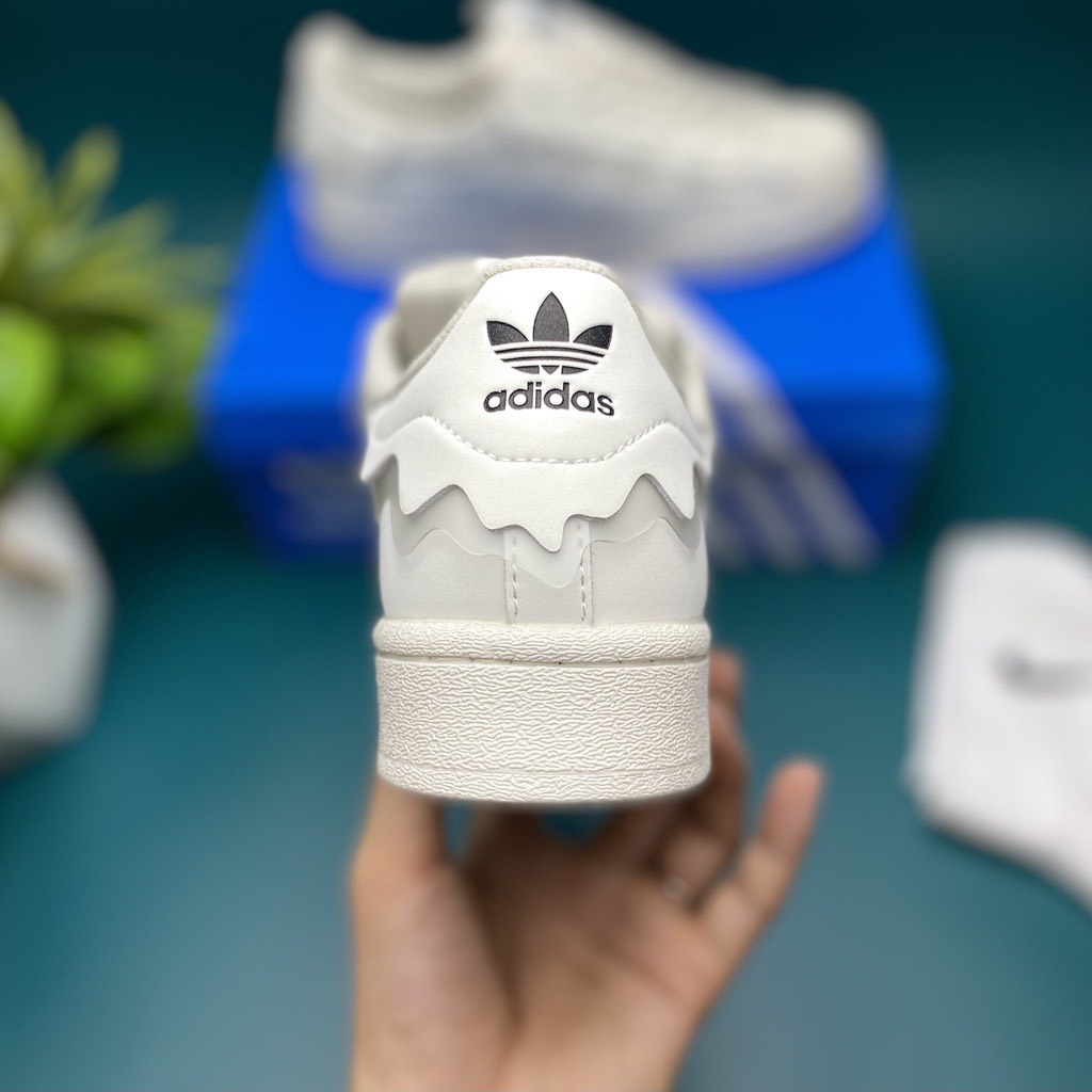 Giày Adidas Superstar Das Sò 3 Màu Kem, Hồng, Xanh, Giày thể thao Adidas Sò Trắng bản Best