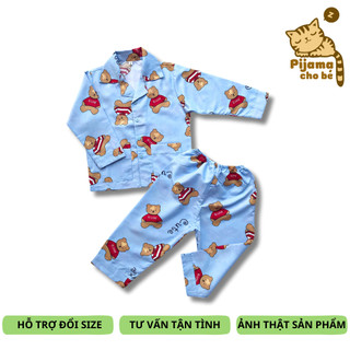 Pijama tay dài cho bé vải kate thái size 10-45kg nhiều mẫu