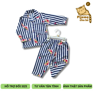 Bộ ngủ dài tay Pijama Cho Bé vải Kate Thái - Nhiều mẫu hoạt hình ngộ nghĩnh 10-45kg