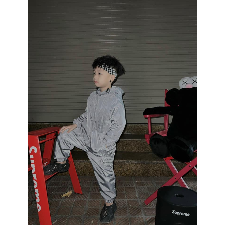 Bộ Gió Life Work Thể Thao Thu Đông 2 lớp,chất liệu gió chống nước dày dặn cho bé trai và bé gái 10-40kg