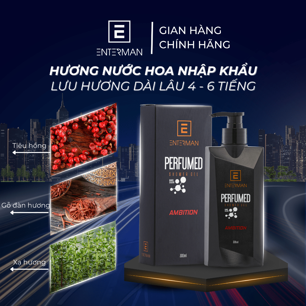 Sữa Tắm Và Dầu Gội Nam Hương Nước Hoa Pháp ENTERMAN