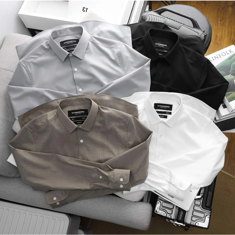 Áo sơ mi nam tay Dài ICDN Bamboo Basic thoáng mát chống nhăn bề mặt - SMID0092