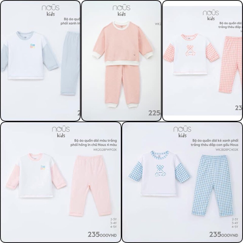 Bộ dài của Nous Kids cho bé trai và bé gái