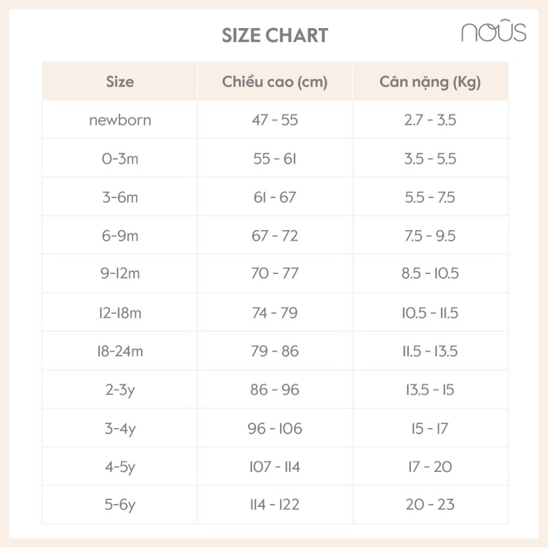 Bộ dài của Nous Kids cho bé trai và bé gái