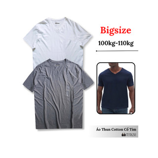 Bigsize 100kg - 110kg | Áo Thun  Áo Phông ngoại cỡ cổ tim size to | PH Big Size | A105