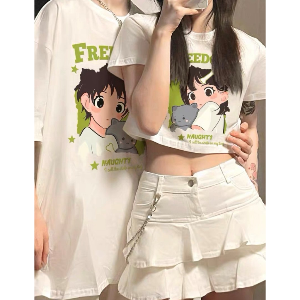 Áo Thun Cặp Đôi Nam Nữ Form Rộng Cotton Poly Tay Lỡ Unisex, Áo Phông Relach Couple Yêu Cổ Tròn Basic Overisze - CD1