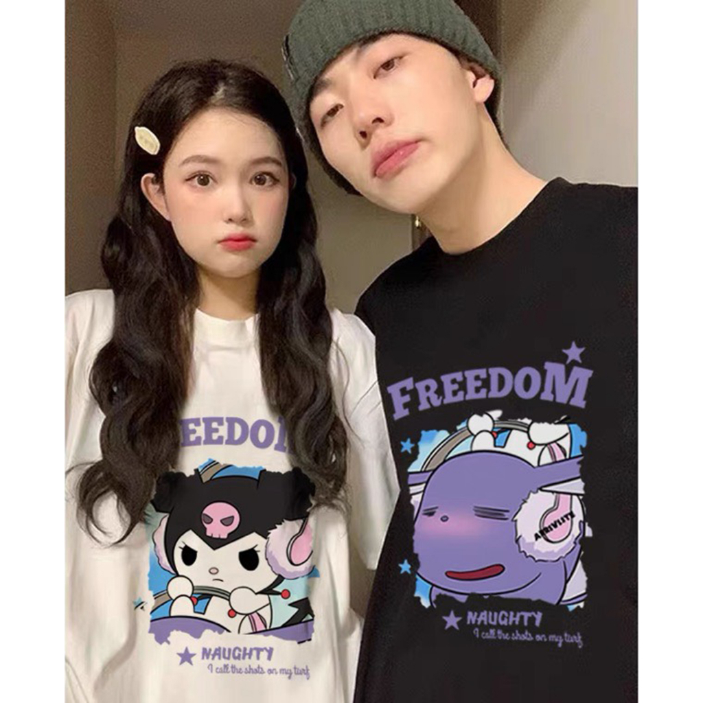 Áo Thun Cặp Đôi Nam Nữ Form Rộng Cotton Poly Tay Lỡ Unisex, Áo Phông Relach Couple Yêu Cổ Tròn Basic Overisze - CD5