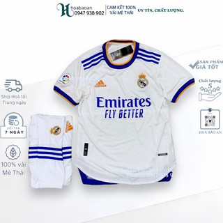 Bộ quần áo đá banh CLB Realmadrid màu trắng mùa 2021