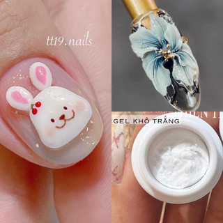   phụ kiện nail chính hãng  Hũ gel khô 5D trắng nặn hoa nổi charm thú 