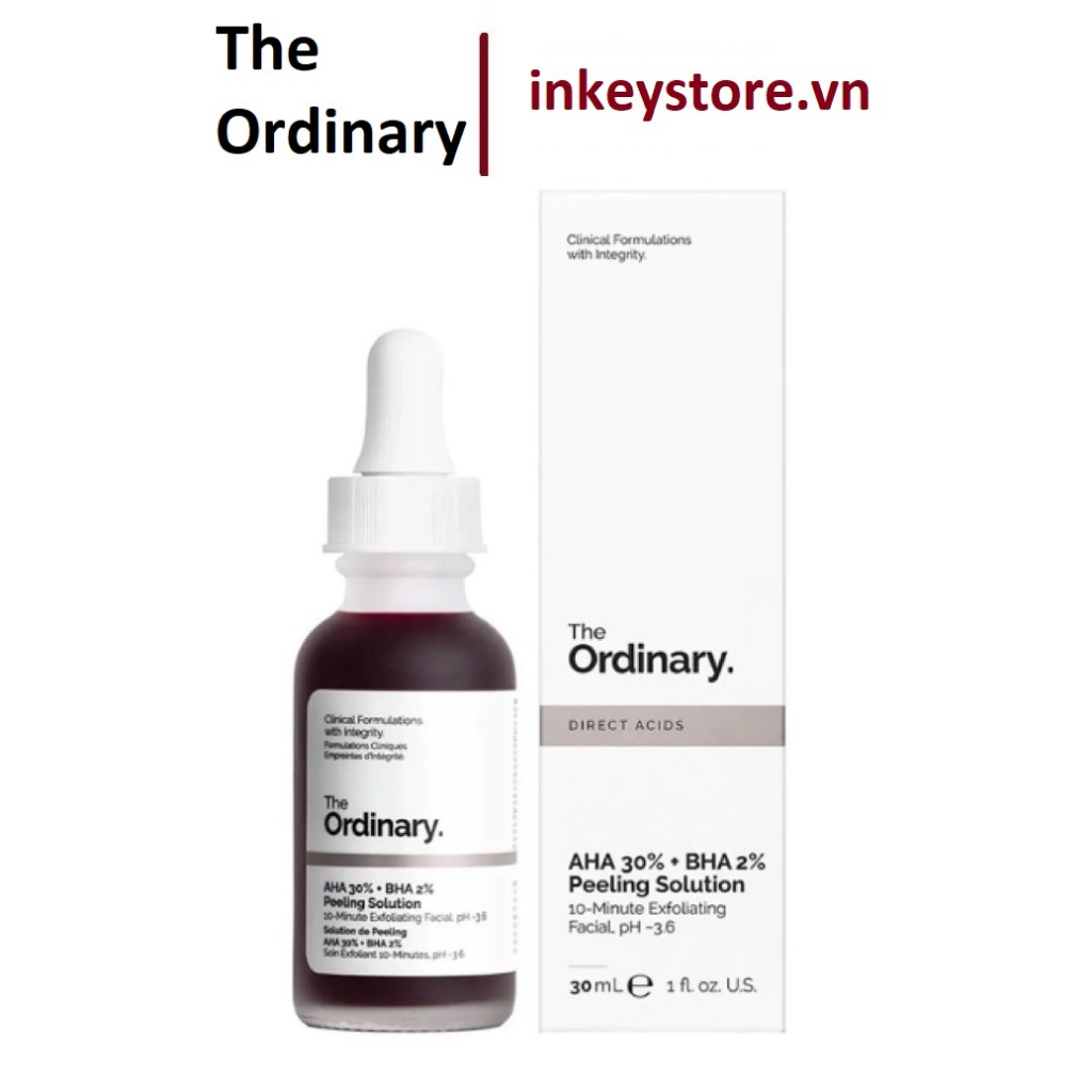 Serum tẩy da chết The Ordinary AHA 30% + BHA 2% Peeling Solution 30ml của Canada, tẩy tế bào chết