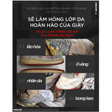 Chai vệ sinh giày dạng xịt làm sạch chuyên dụng cho giày thể thao giày sneaker - 300ml -3 Món