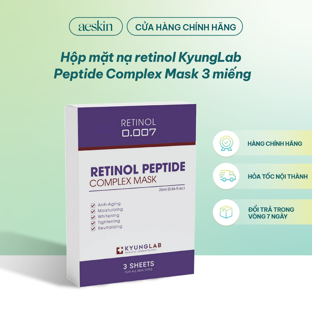 Hộp mặt nạ retinol KyungLab Peptide Complex Mask 3 miếng