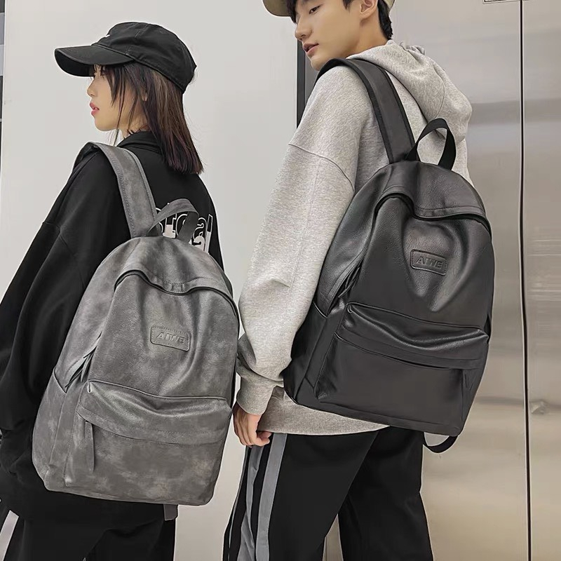 Balo da thời trang nam nữ đi học đi chơi,  balo ulzzang kiểu dáng basic đựng laptop 15.6 inch