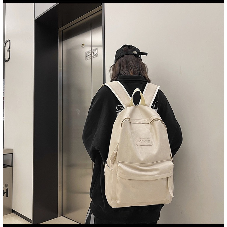 Balo da thời trang nam nữ đi học đi chơi,  balo ulzzang kiểu dáng basic đựng laptop 15.6 inch